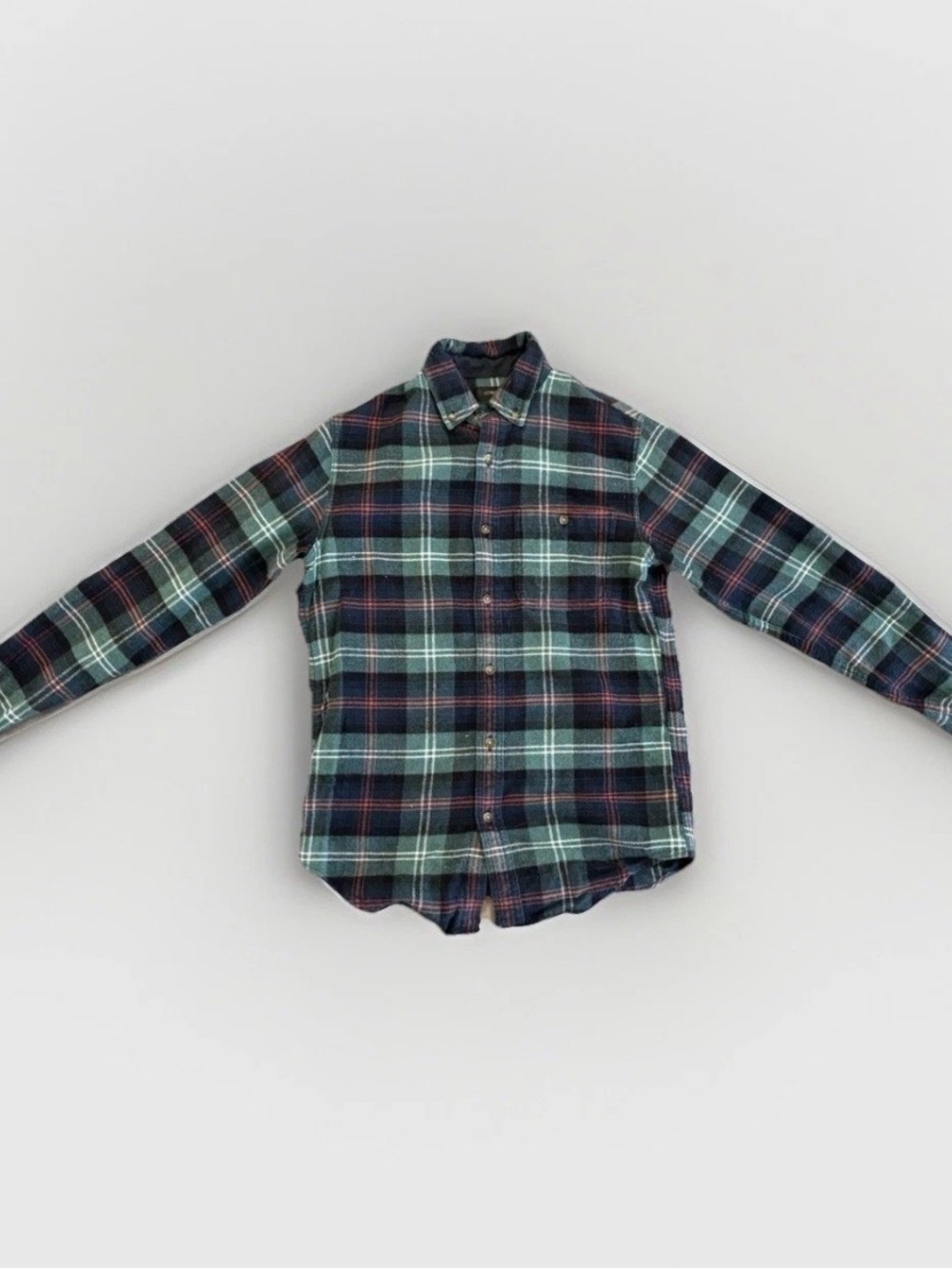 J.CREW Women’s Plaid Cotton Wool Flannel XS Button-Up Shirt Elbow Patch